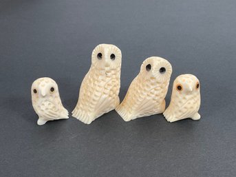 Inuit Carved Owls - Signed CO