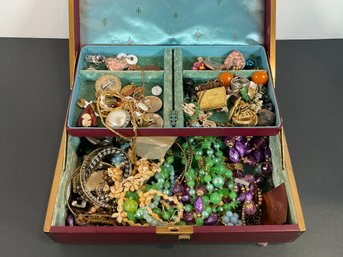Small Jewelry Box W/ Costume Jewelry