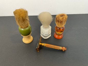 Shaving Brushes And Vintage Razor