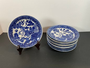 (9) Occupied Japan Blue & White Porcelain Bowls