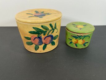 (2) Made In Japan Ceramic Trinket Jars