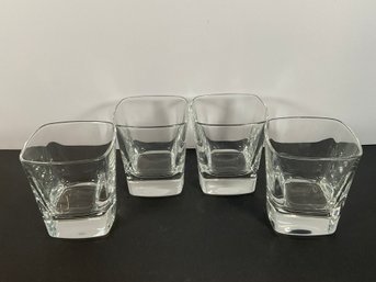 (4) Square Whisky Glasses
