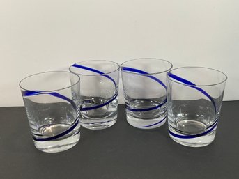Blue Swirl Cocktail Glasses