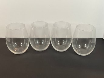 (4) Riedel Stemless Wine Glasses