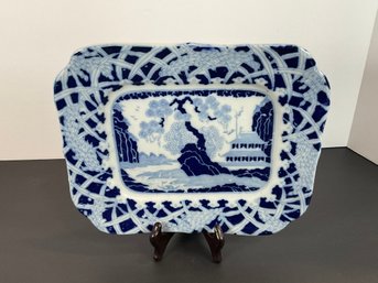Japanese Blue & White Porcelain Plate