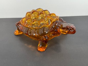 Amber Glass Turtle Box/trinket
