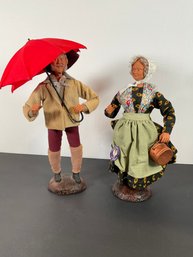 (2) S Peirano French Clay Figures #-2