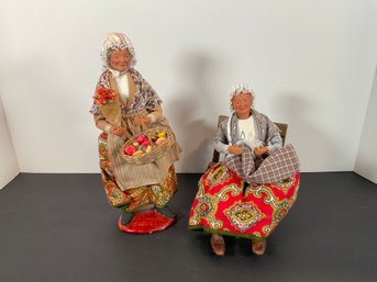 (2) French Clay Figures - (Unknown Mark)