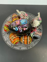 Russian Hand Painted Wood Eggs -