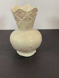 Belleek Pink Porcelain Vase