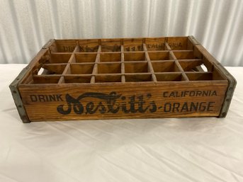 Vintage Nesbitts Orange Wood Crate