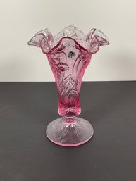 Fenton Pink Glass Vase