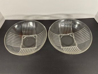 (2) Retro Federal Glass Bowls