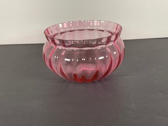 Blown Cranberry Glass Bowl