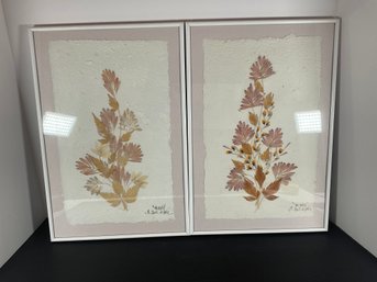 (2) Mixed Paper/Floral Art