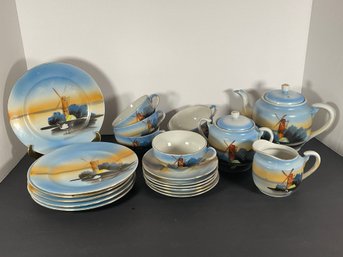 * Vintage (20 Pieces) Japanese Lusterware Tea Set