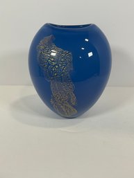 Art Glass Vase (Purchased At PONCHO Auction For The Arts 2003) - (DM)