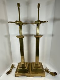 Vintage Hart & Associates Brass Table Lamps - (DM)