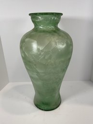 Lg Green Art Vase - Crackle Design- (DM)
