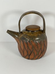 Studio Pottery Tea Pot - Signed.