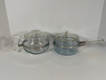 Vintage Glass Pyrex Tea Pot & Cooking Pot