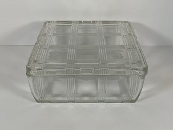 Criss Cross Clear Glass Refrigerator Dish