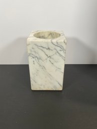 Solid Marble Stone Vase - French, Signed - (DM)