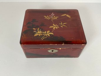 Vintage Japanese Lacquer Box - Red