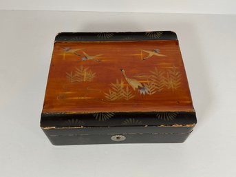 Vintage Japanese Lacquer Box - Orange