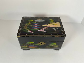 Japanese Black Lacquer Jewelry Box