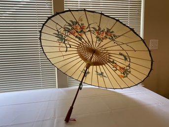 Vintage Japanese Paper Umbrella - 34'