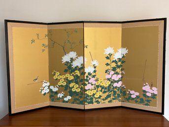 Hand Painted Lg Japanese Blossom Screen - 36 X 60'