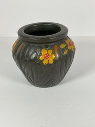 Japanese Black Ceramic Vase