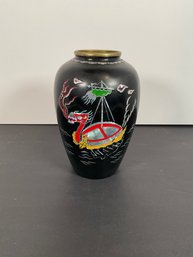 Impressive Dragon Ship Vase - Mother Of Pearl Inlay - (Gift From Maj Gen In Korean Army 1960)