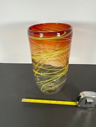 Art Glass Vase - Signed - (DM)