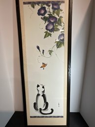 Framed Japanese Cat Brushstroke Print By MP Klare