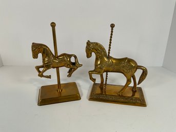 (2) Brass Horse Figures -