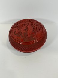 Chinese Round Cinnabar Box / Early 20th C - (DM)