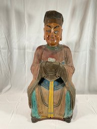 31' Tall Chinese Imperial Wooden Statue - Late 19th Or Early 20th C - (DM)