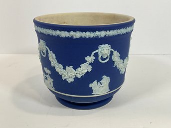Vintage Wedgwood Dk Blue Jasperware Planterpot - (DM)