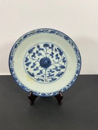 Chinese Quinlong Blue & White Plate - (DM)