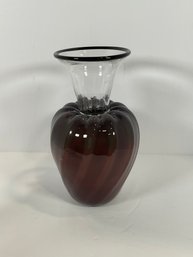 Hilltop Artist Signed Art Glass Vase - (DM)