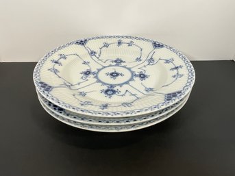 (3) Royal Copenhagen Blue Fluted Bowls - (DM)