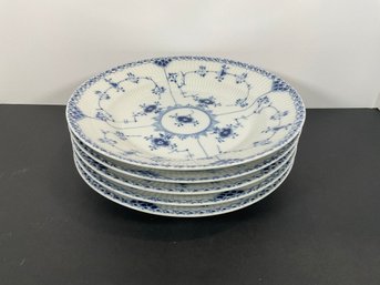 (5) Royal Copenhagen Blue Fluted Bowls - 10' - (DM)