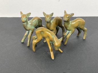 Vintage Brass Deer Figures - (DM)