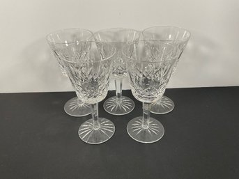 (5) Waterford White Wine Glasses - 6' - (DM)