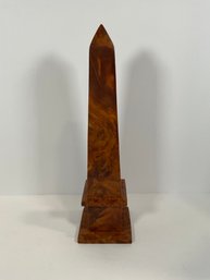 Mid- Century Burl Walnut Obelisk - (DM)