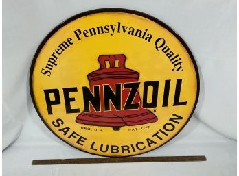 Pennzoil Round Metal Sign - (Reproduction)