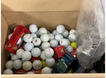 Box Lot Of Golf Balls / Tees Etc.