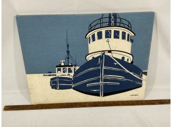 Marushka Silkscreen Print (1980's) Of Boat